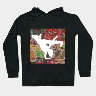 Break Dancer on Graffiti Background 2 Hoodie